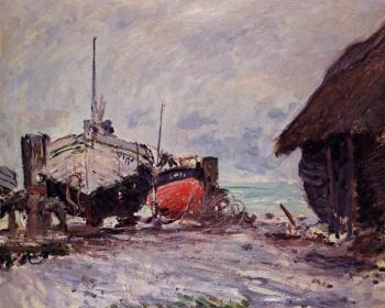 Claude Oscar Monet : Fishing Boats at Etretat